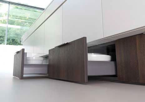 Low level kitchen drawers