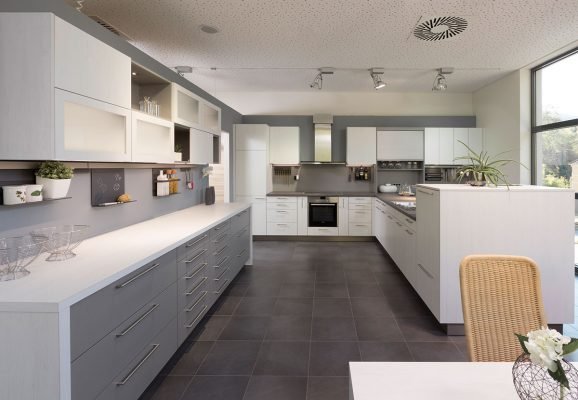 Grey and White Kitchen